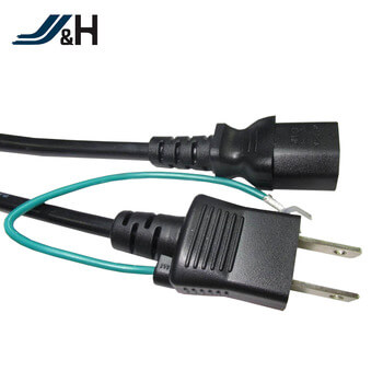日本市場(chǎng)營銷3A 7A 125V日本電源線帶2針插頭